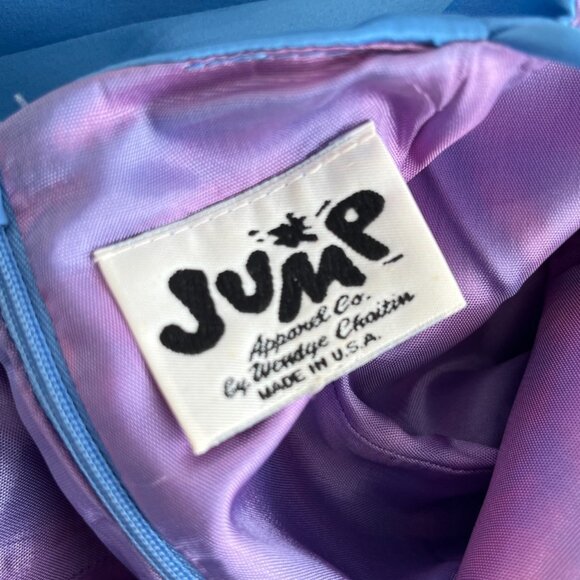 Jump Apparel Vintage 90s Y2K Satin Blue Sequin Glitter Maxi Prom Party Dress S/M - Picture 4 of 12